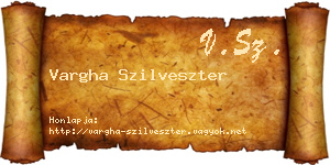 Vargha Szilveszter névjegykártya