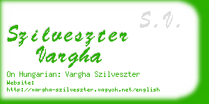 szilveszter vargha business card